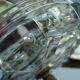 Glass and brass candy on foot