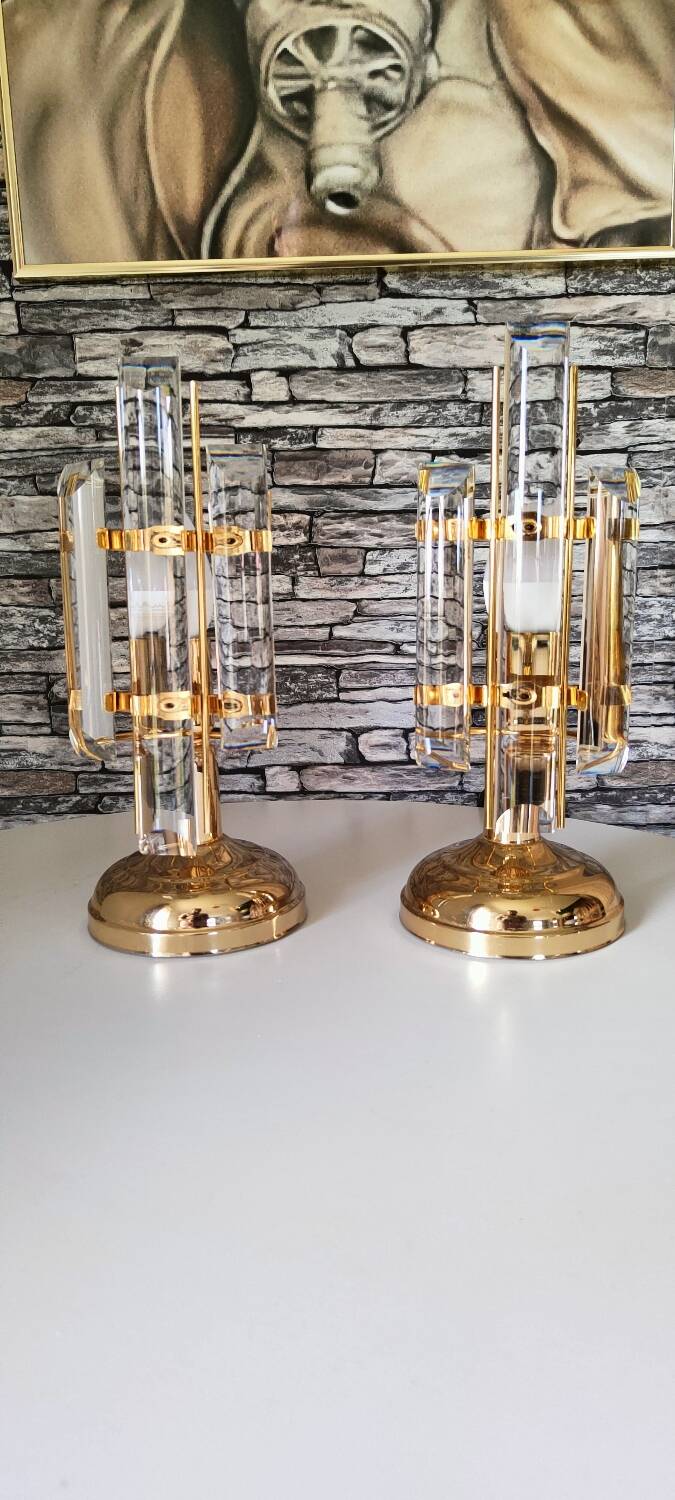 Paire de lampe venini made in italy 1990