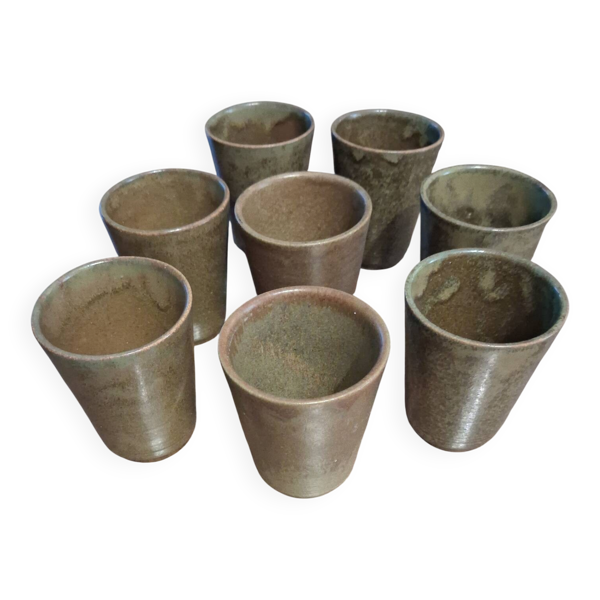 8 mugs en grès Digouin france