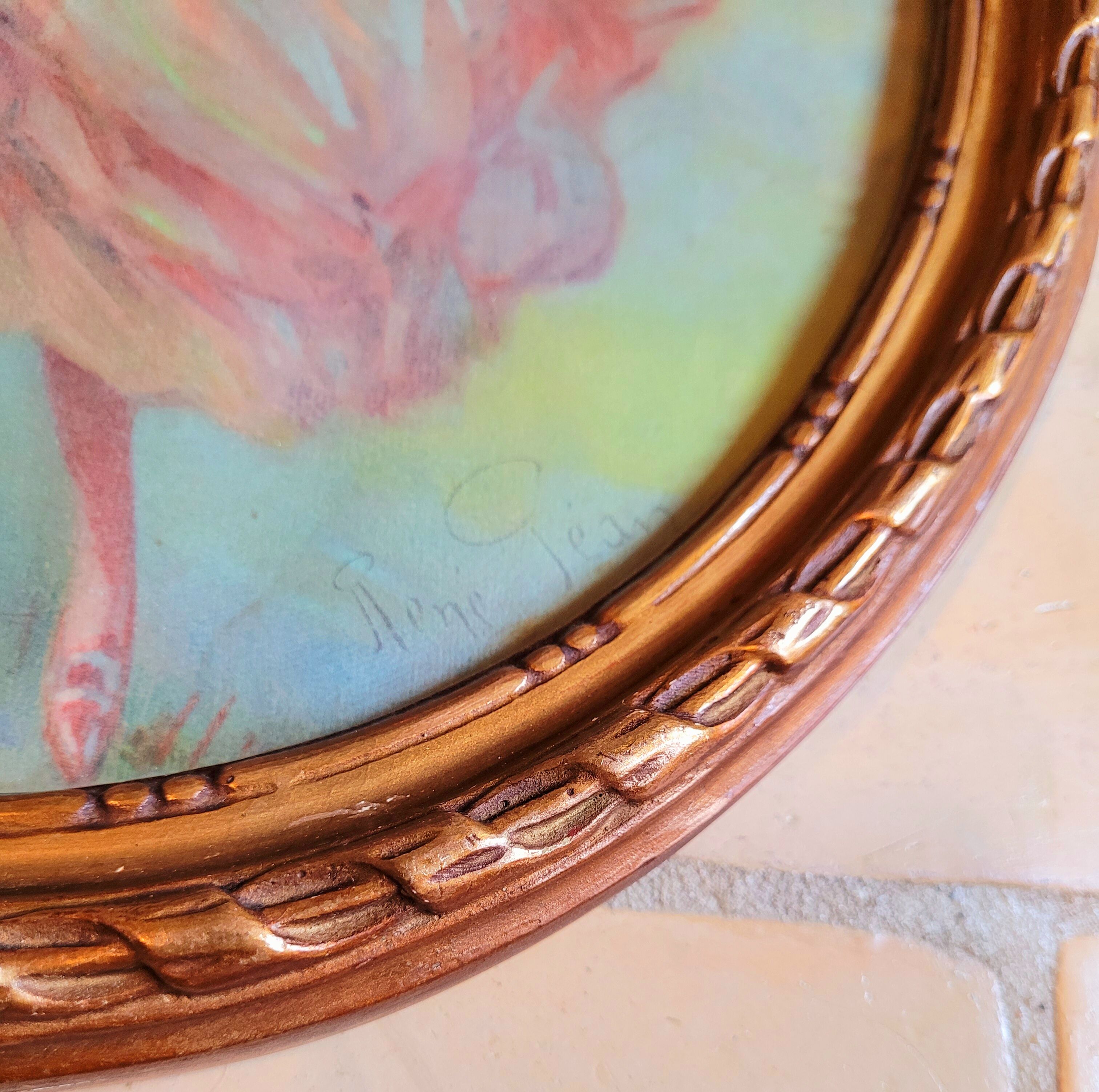 Old golden vintage oval frame Louis XVI