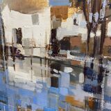 Large oil painting on canvas Camargue landscape Roger QUINTAINE 1921-2005