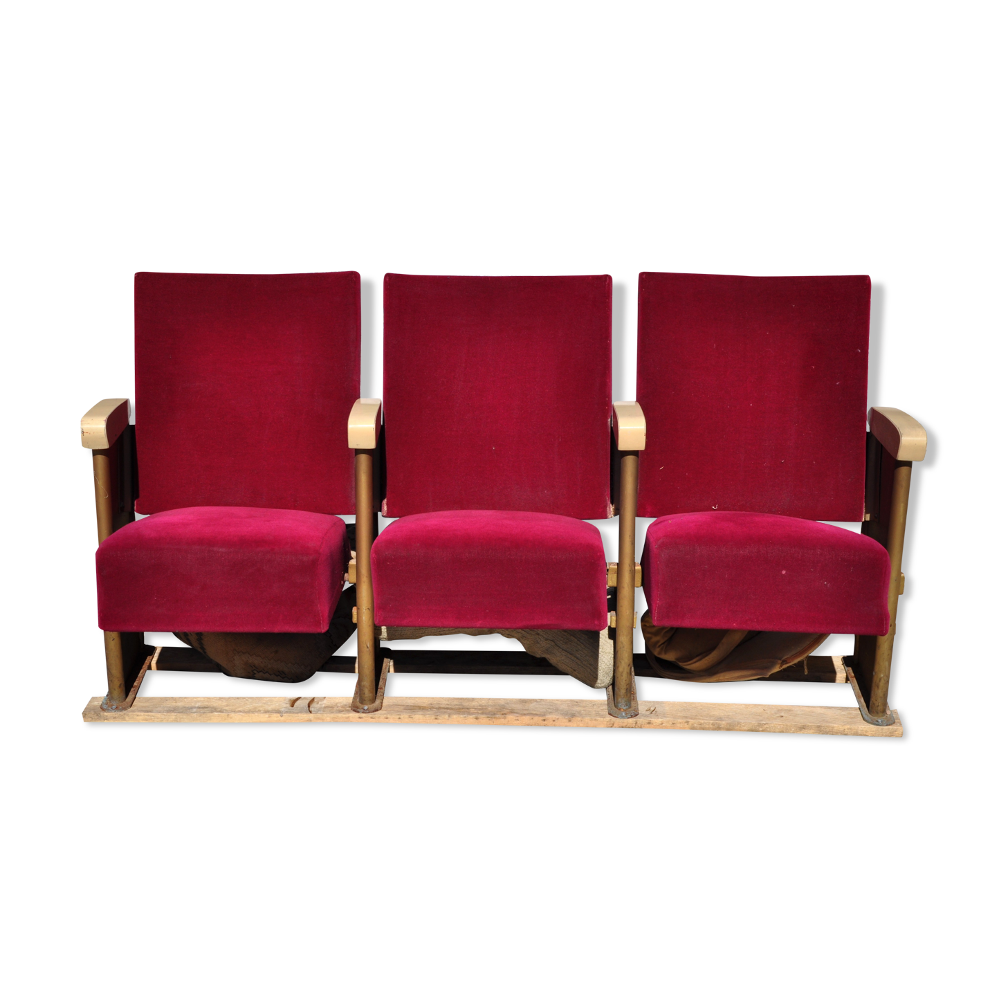 Vintage cinema bench 3 seats