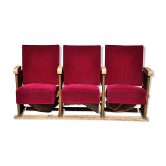 Vintage cinema bench 3 seats