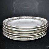 Niderviller set of 6 Empire plates and tureen in hard-paste porcelain with wheat decoration painted in gold, 1790