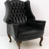 Georgian Style Rare Original Chesterfield Leather Armchair, 1950s