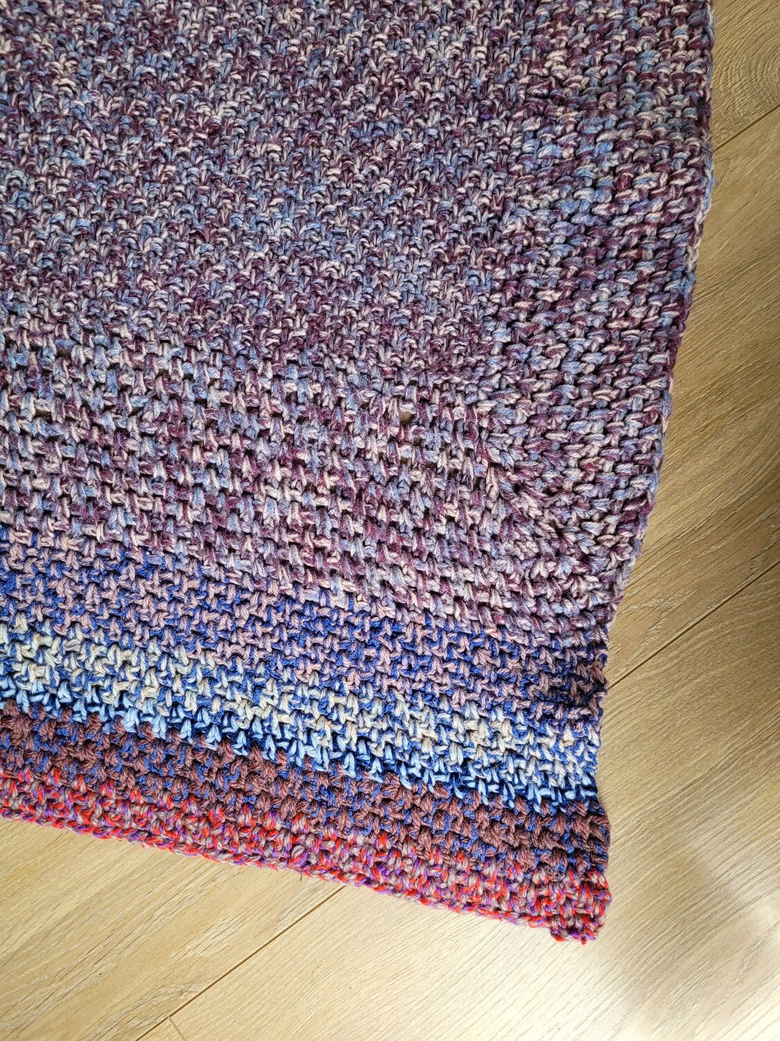 Crochet wool blanket