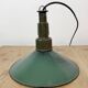 Industrial Green Enamel Military Pendant Lamp with Cast Aluminium Top, 1960