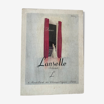 Publicité cartonnée Lanselle parfumeur de Rottiers 1946