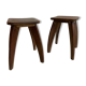 Paire de tabourets scandinaves en  palissandre