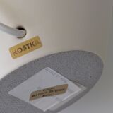 Vintage Kostka table lamp in creamy ceramic with a new custom lampshade.