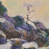 Paysage de neige impressionniste