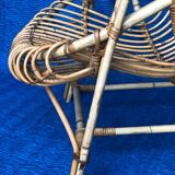 Antique rattan and wicker armchair