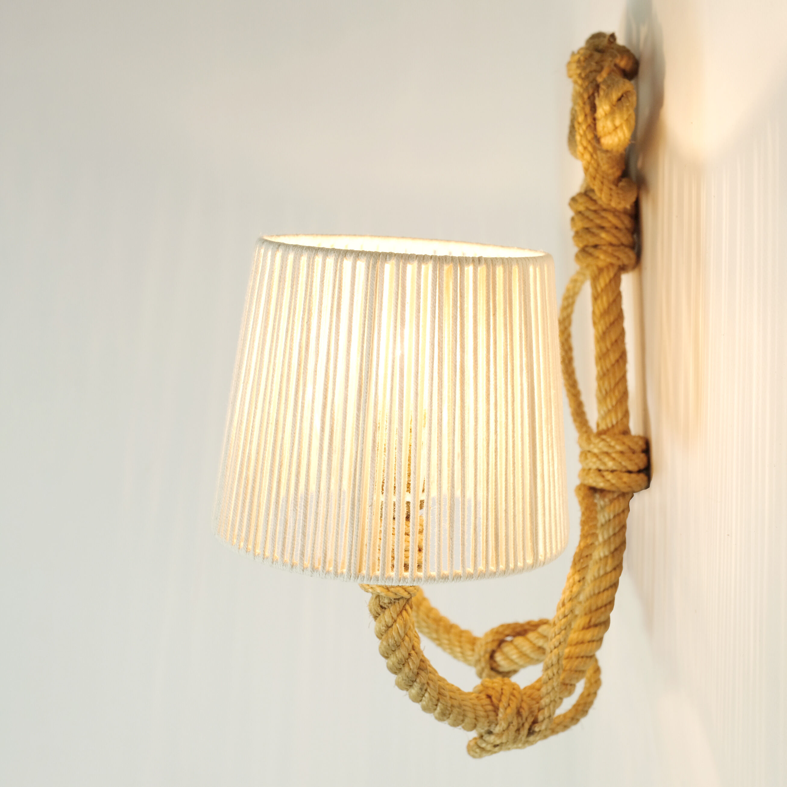 Wall lamp with two braided rope lights, 1950-1960.
