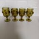 Olive green mouth-blown crackled glass