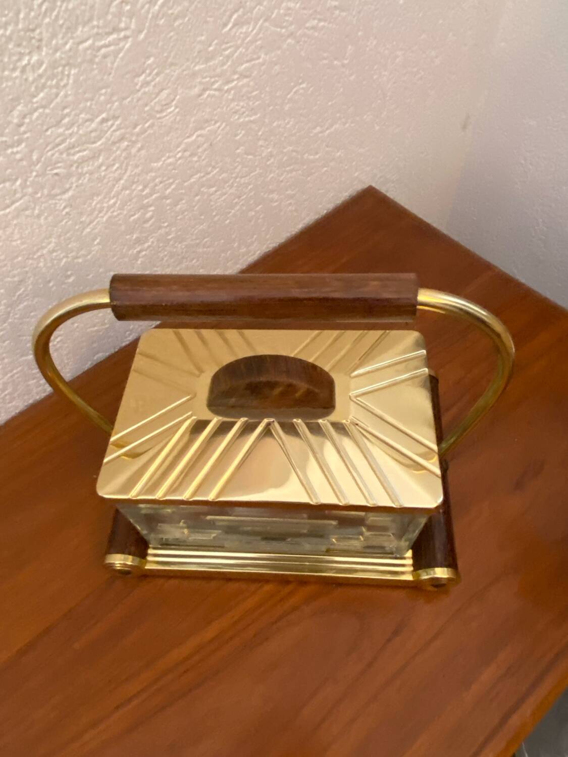 Art Deco biscuit box on a mirrored tray