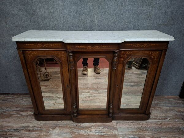 Buffet bas ou enfilade époque napoléon lll en placage de bois précieux