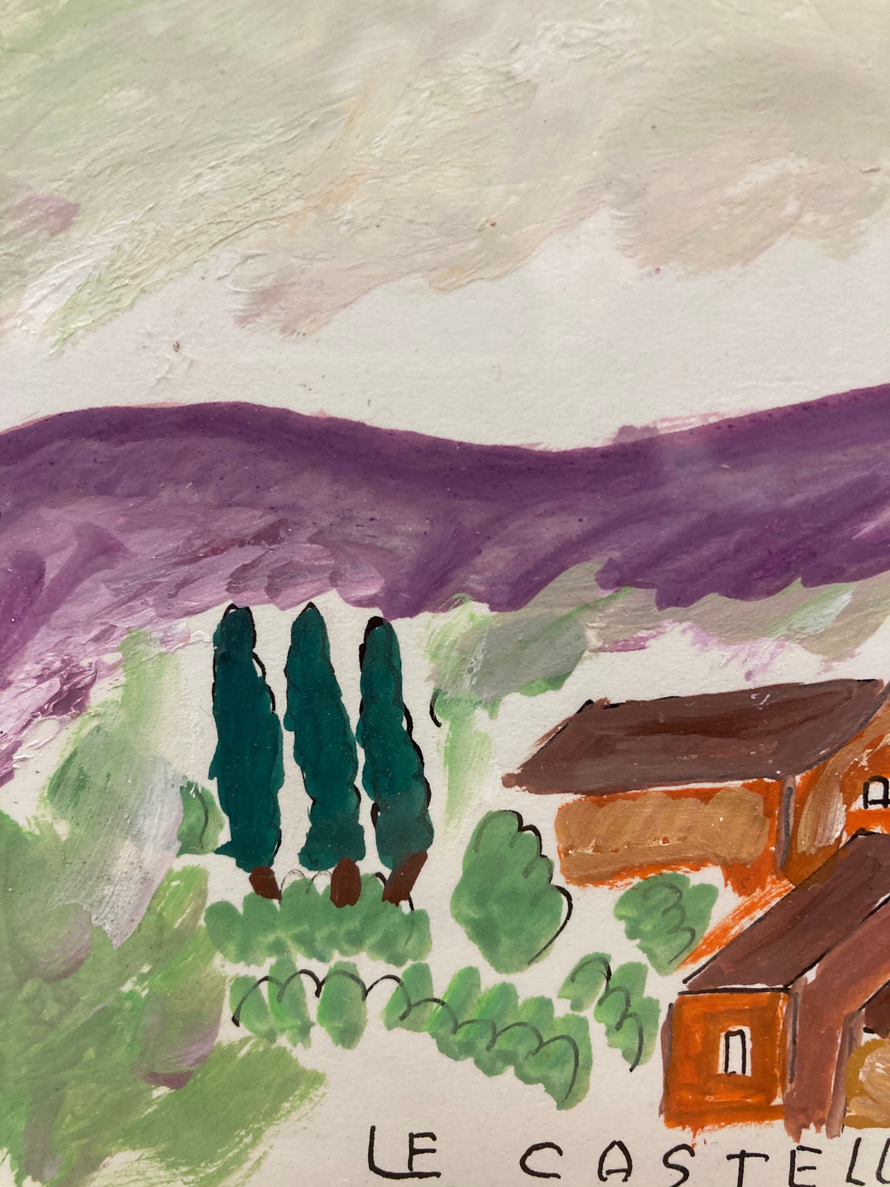 Framed landscape painting