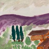 Framed landscape painting