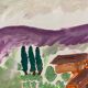 Framed landscape painting