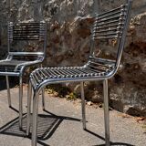 Pair of Sandow chrome chairs by René Herbst