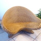 Fauteuil lotus en osier
