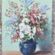 XXth painting E. Thioulouze flowers in a vase