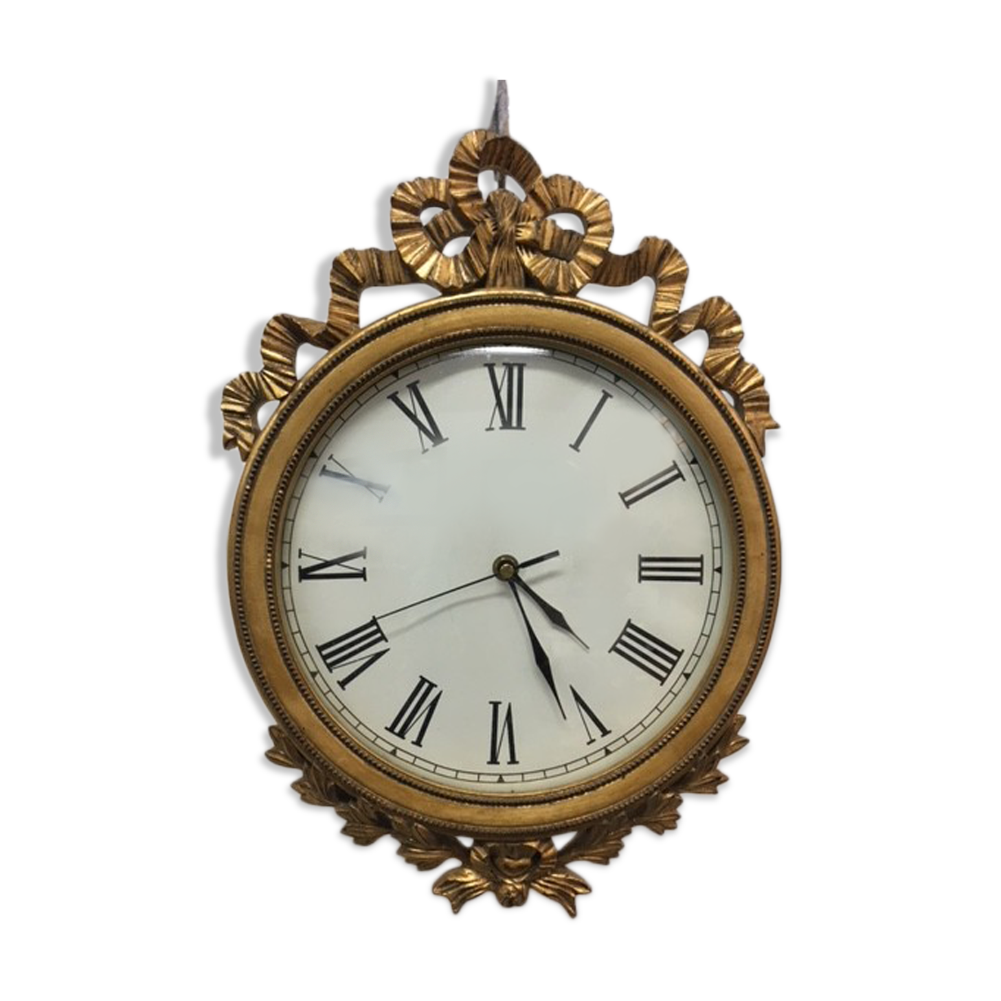 Golden wood clock