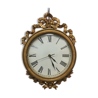 Golden wood clock