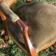 Fauteuil Voltaire Louis Philippe en velours vert bois XIX