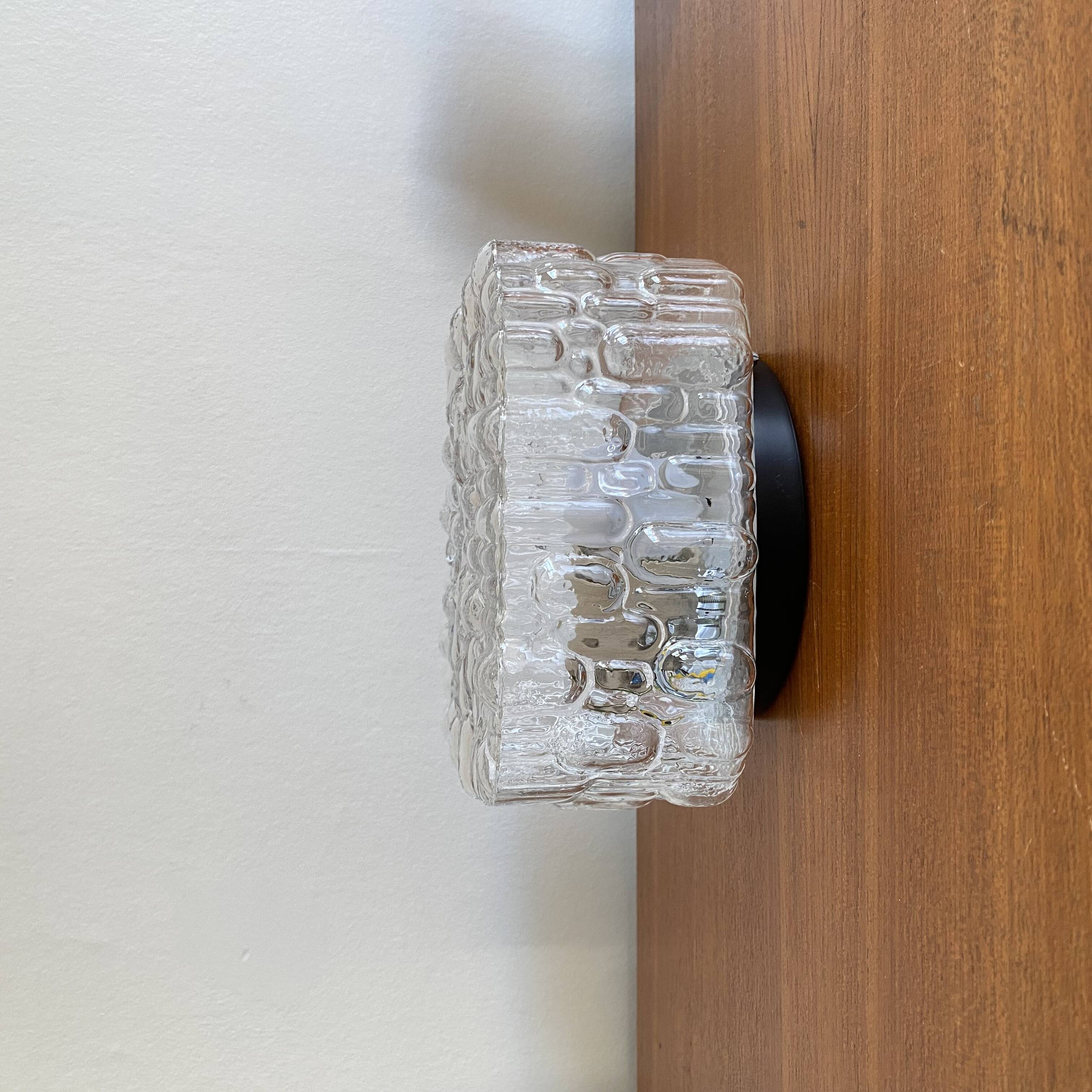 Small minimalist glass wall light ceiling lamp 1970 1980