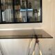 Smoked glass and chrome metal desk by Milo Baughman for Rochebobois