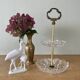 Servant or vintage jewelry holder in glass and brass
