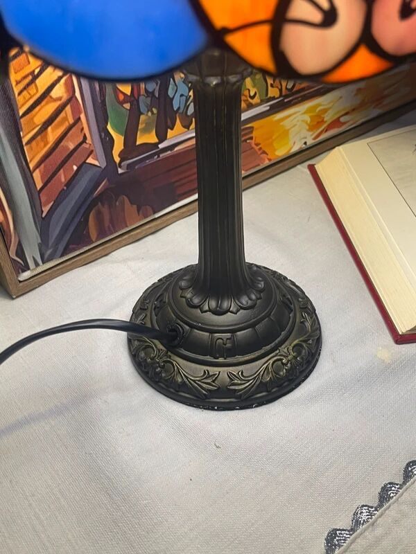 Vintage style Tiffany lamp | lampshade with cat motif