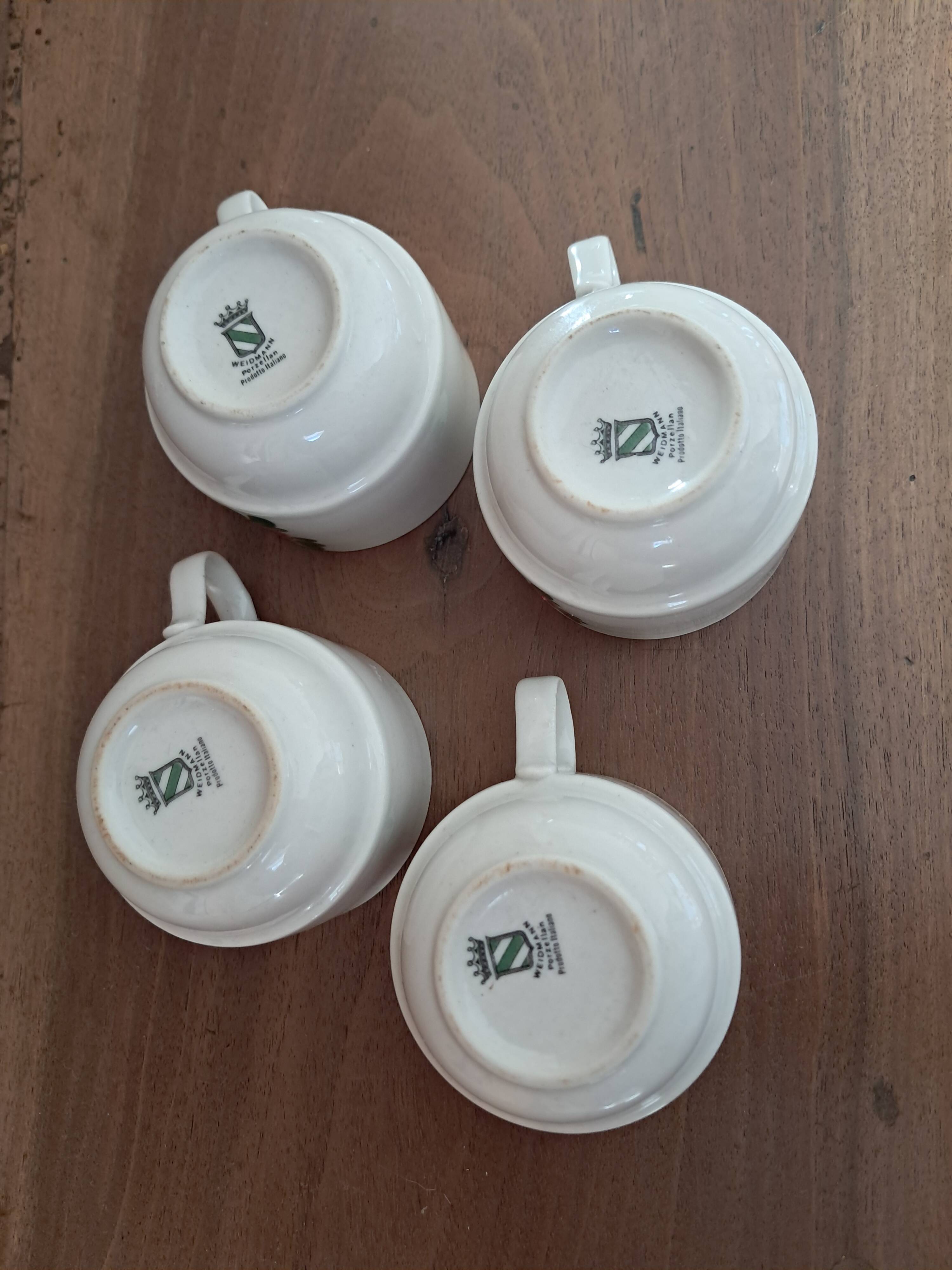 set of 4 Weidmann porcelain espresso cups