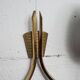 Pair of 1960 opaline and brass wall lights from Italy