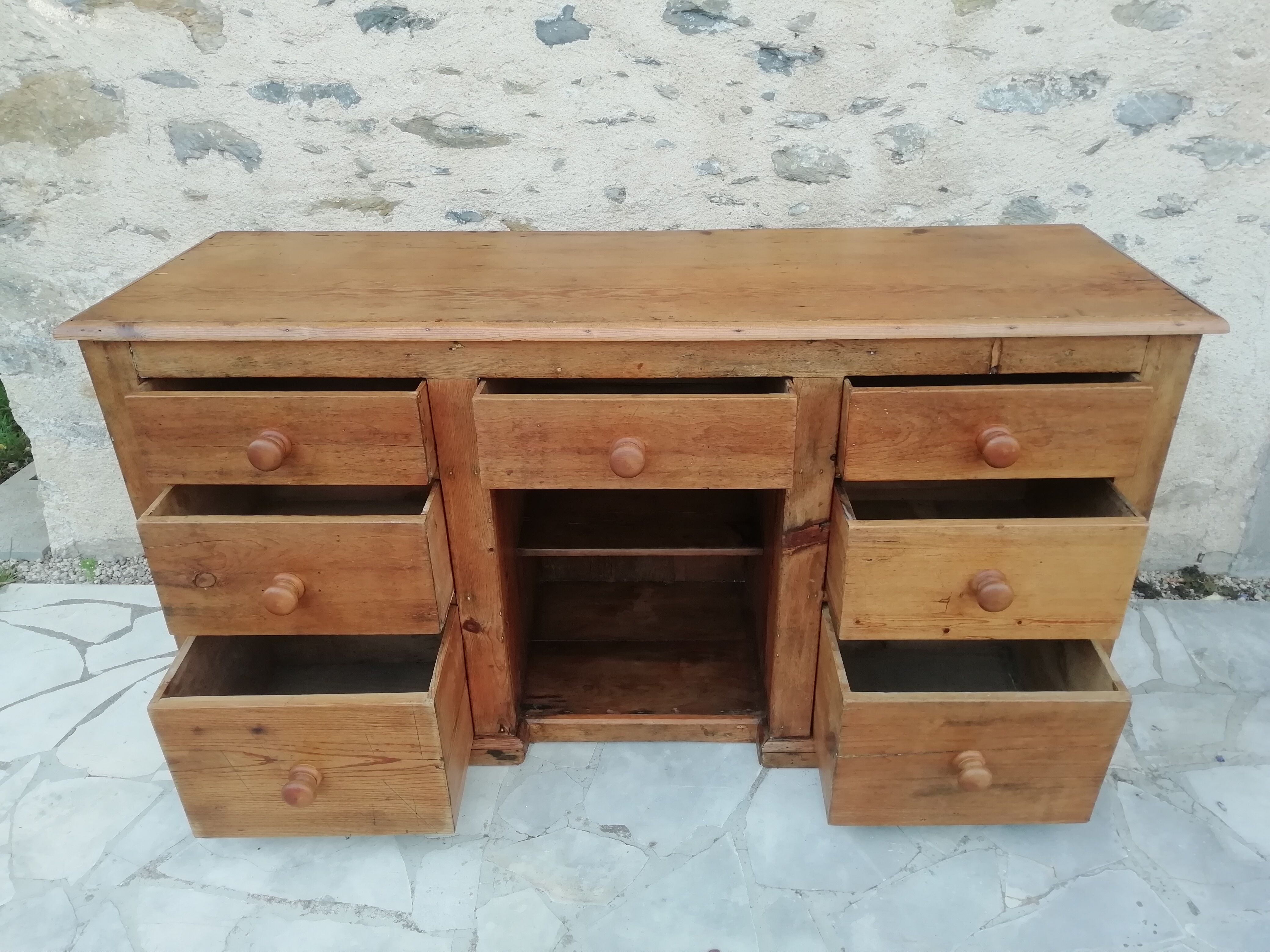 Furniture with solid pine drawers