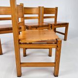 Set of 4 Mid Century Scandinavian Pine Dining Chairs, 1960s