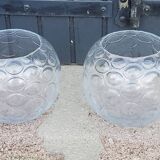 Pair of glass ball vases from the 70