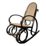 Rocking chair Chair in wood and Cannage from the 70s