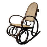 Rocking chair Chair in wood and Cannage from the 70s