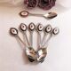 Set of 7 small dessert spoon or coffee with porcelain cabochon
