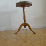 Tripod pedestal veined black marble