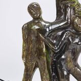 Brutalist sculptural table lamp "Man and Woman near a Tree", Italy, 1970s