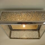Vintage ceiling lamp with plastic sheets in chomed profiles 46x46 cm