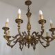 French Antique Traditional Bronze 8 Light Chandelier Acanthus Detail 5566