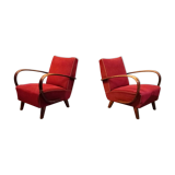 Pair of H 410 armchairs by Jindřich Halabala for Up Zavody