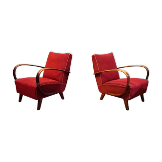 Paire de fauteuils H 410 par Jindřich Halabala pour Up Zavody