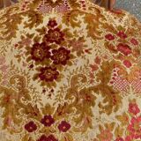 Louis XV armchair in carved solid wood and red and yellow fabric