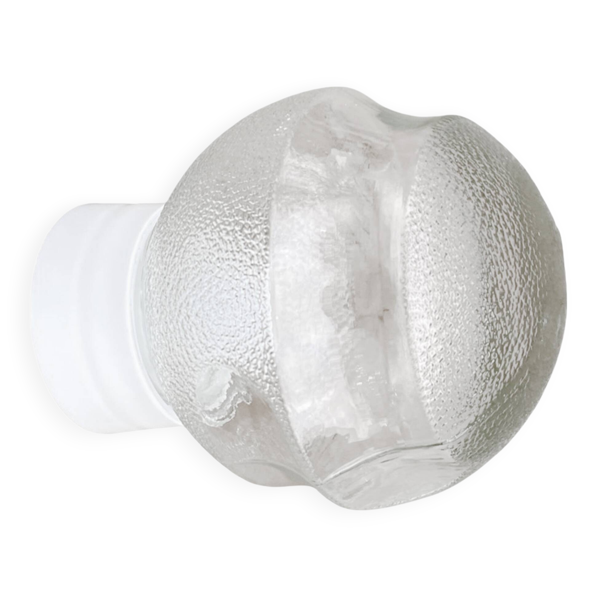 Glass industrial wall lamp, DZPE, Poland, 1970s.