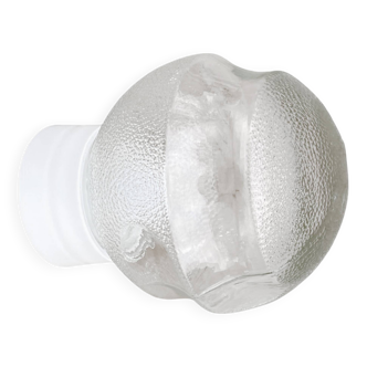 Glass industrial wall lamp, DZPE, Poland, 1970s.